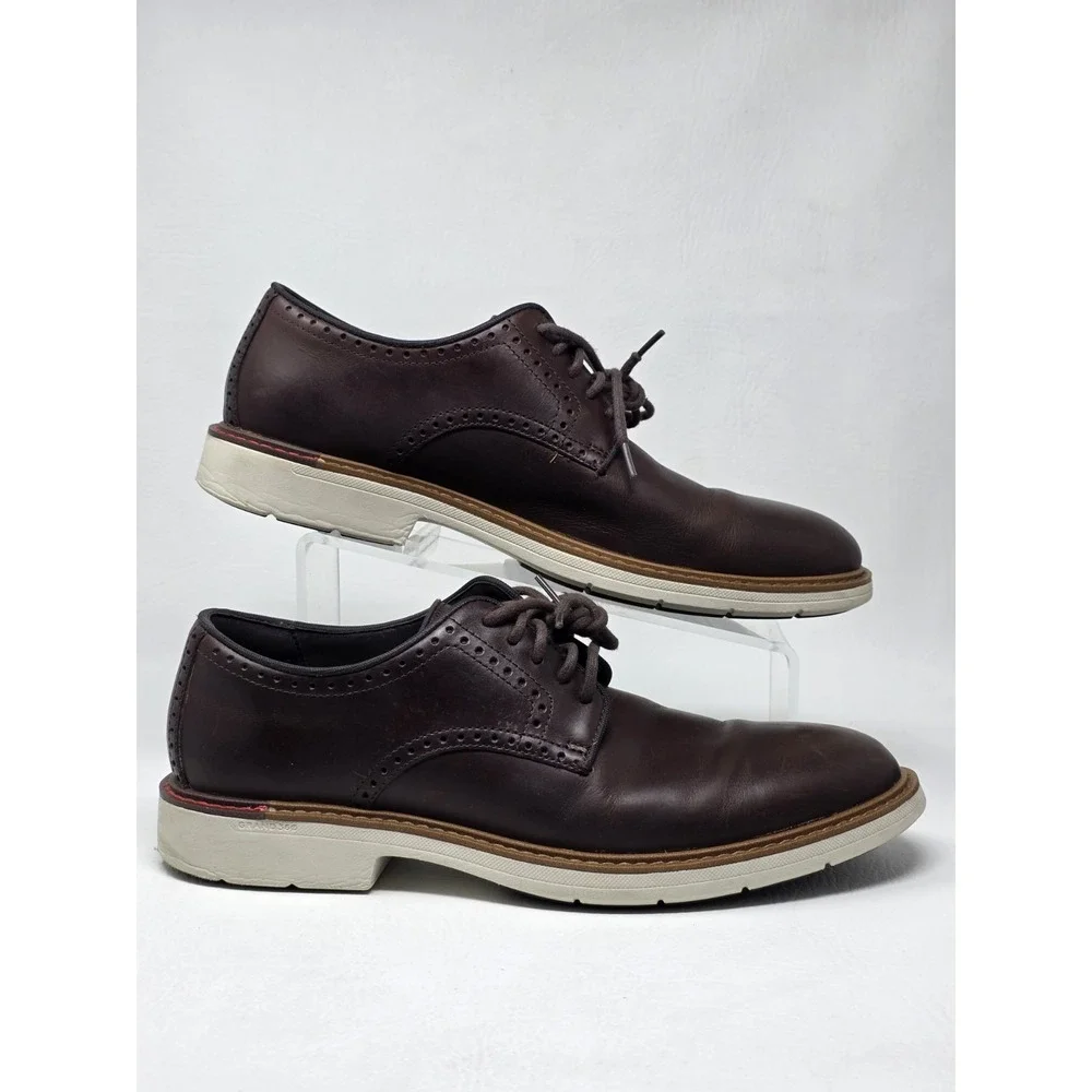 Cole Haan Go-To Plain Toe Oxford Shoes Dark Coffee Brown C35083 Men's Size 10 M